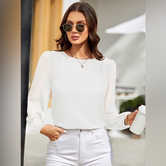 Classic Charm Long Balloon Sleeve Blouses - Picture 3 of 4